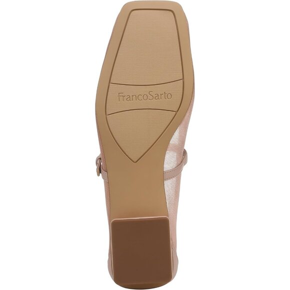 Franco Sarto Womens Ballet Pink Mesh Fabric Tinsley Mary Jane Ballet Flats - Picture 4 of 9